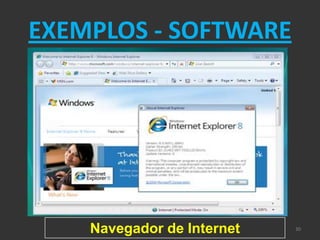 EXEMPLOS - SOFTWARE




    Navegador de Internet   30
 