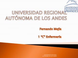 UNIVERSIDAD REGIONAL
AUTONOMA DE LOS ANDES
