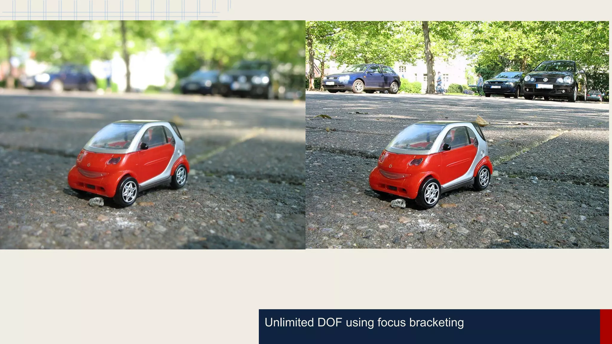 Unlimited DOF using focus bracketing
 