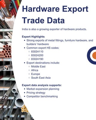 Hardware HS Code List & Import Export Trade Data Guide | PDF