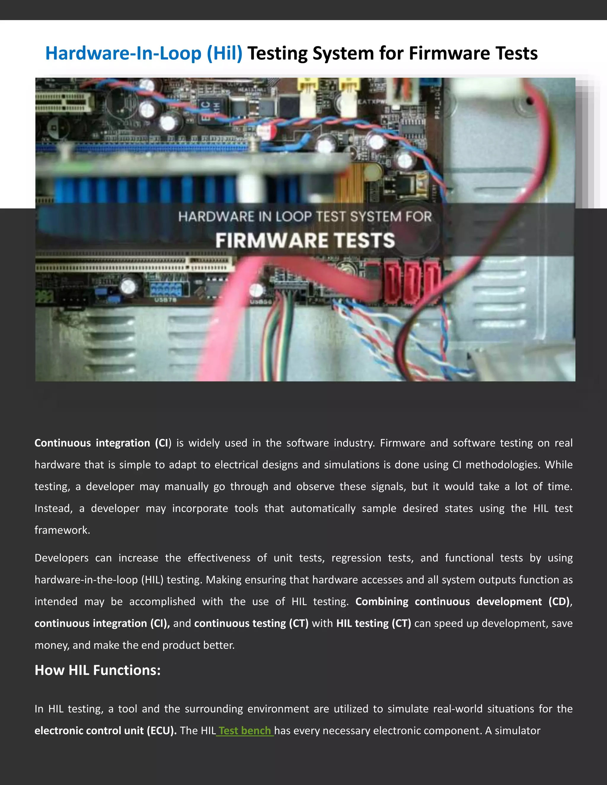 Hardware In Loop - Hil Testing Syste For Firmware Tests.ppt | Web ...