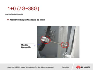 Copyright © 2006 Huawei Technologies Co., Ltd. All rights reserved. Page 235
1+0 (7G~38G)
Flexible
Waveguide
 Flexible wa...