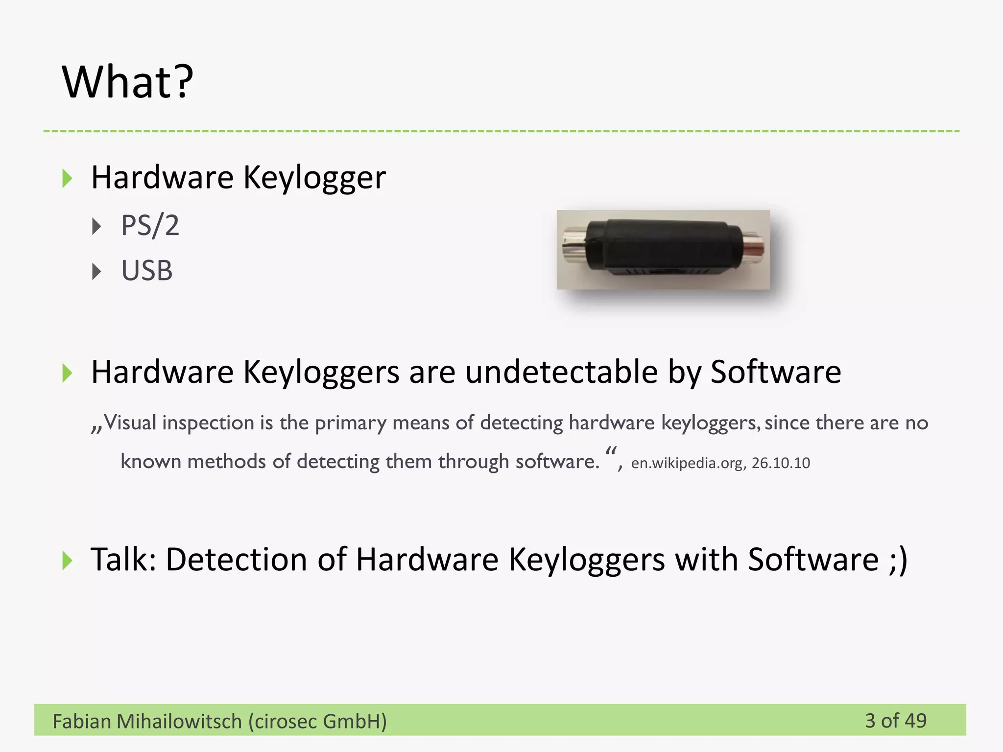 Detectando Hardware keylogger