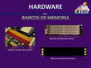 Bancos de Memoria Simm




Bancos de Memoria DDR I


                          Bancos de Memoria Dimm
 