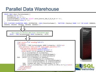 Parallel Data Warehouse

 