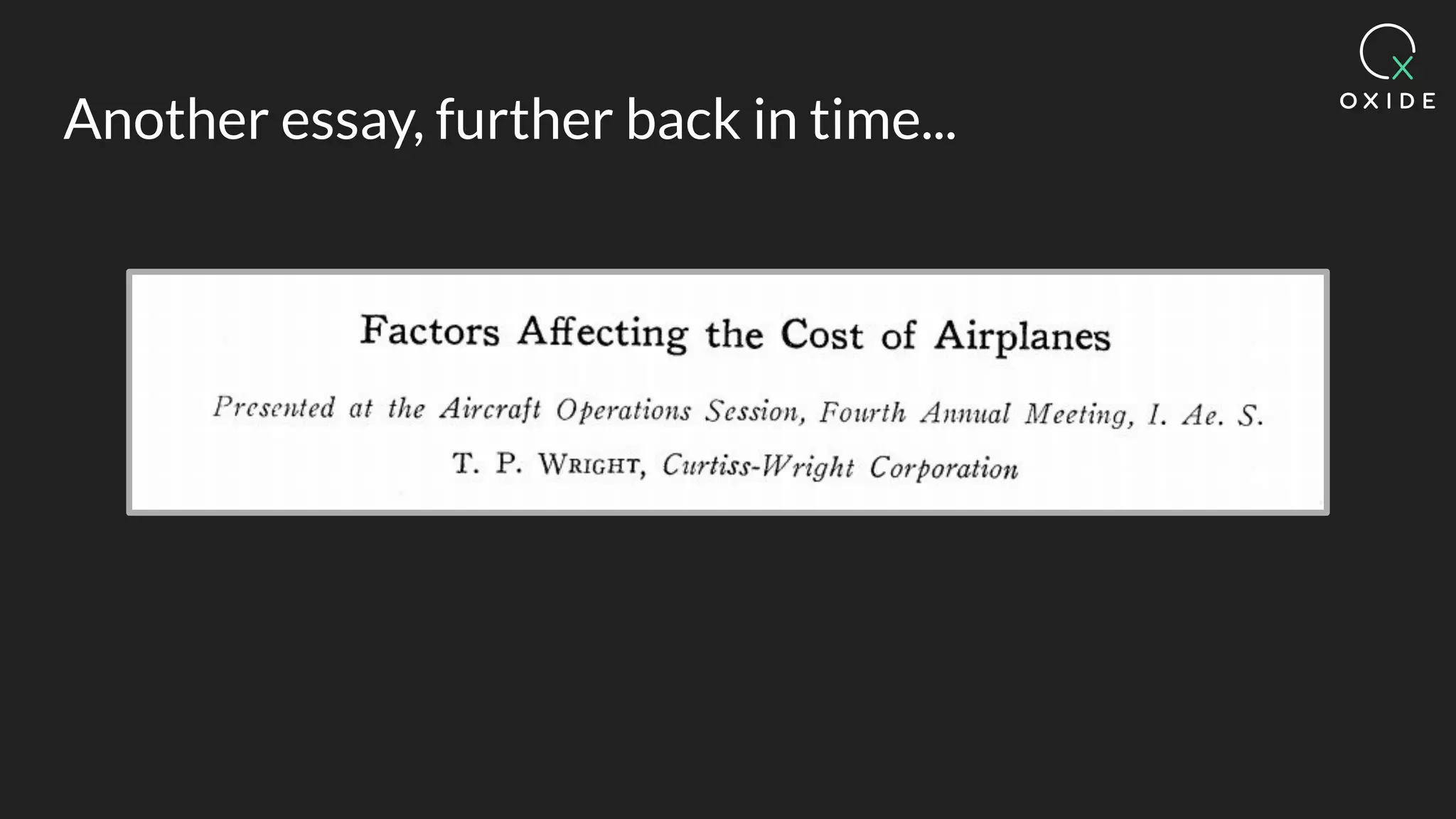 Another essay, further back in time...
 