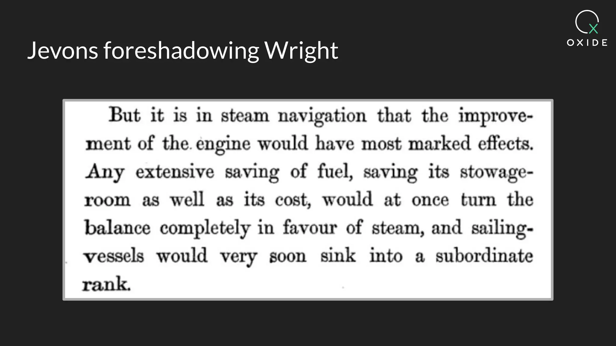 Jevons foreshadowing Wright
 