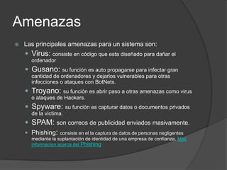 Seguridad PasivaUso de Hardware adecuado frente a accidentes y averías.Realización de copias de seguridad.Uso de particiones o discos duros independientes para protegerlos en caso de falla o avería del HD principal.