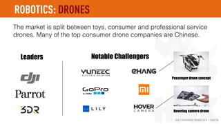HAX | HARDWARE TRENDS 2016 | PAGE 80
• Two-legged, two-armed and untethered humanoid robots that are safe and
capable are still too expensive.
• For lack of a viable market, Google put on sale Boston Dynamics and Schaft,
two recent acquisitions.
What we imagined What we can do What we got
ROBOTICS: Y U NO ROSIE?
 