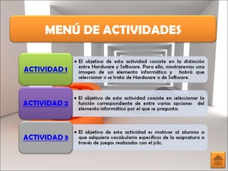 MENÚ DE ACTIVIDADES 