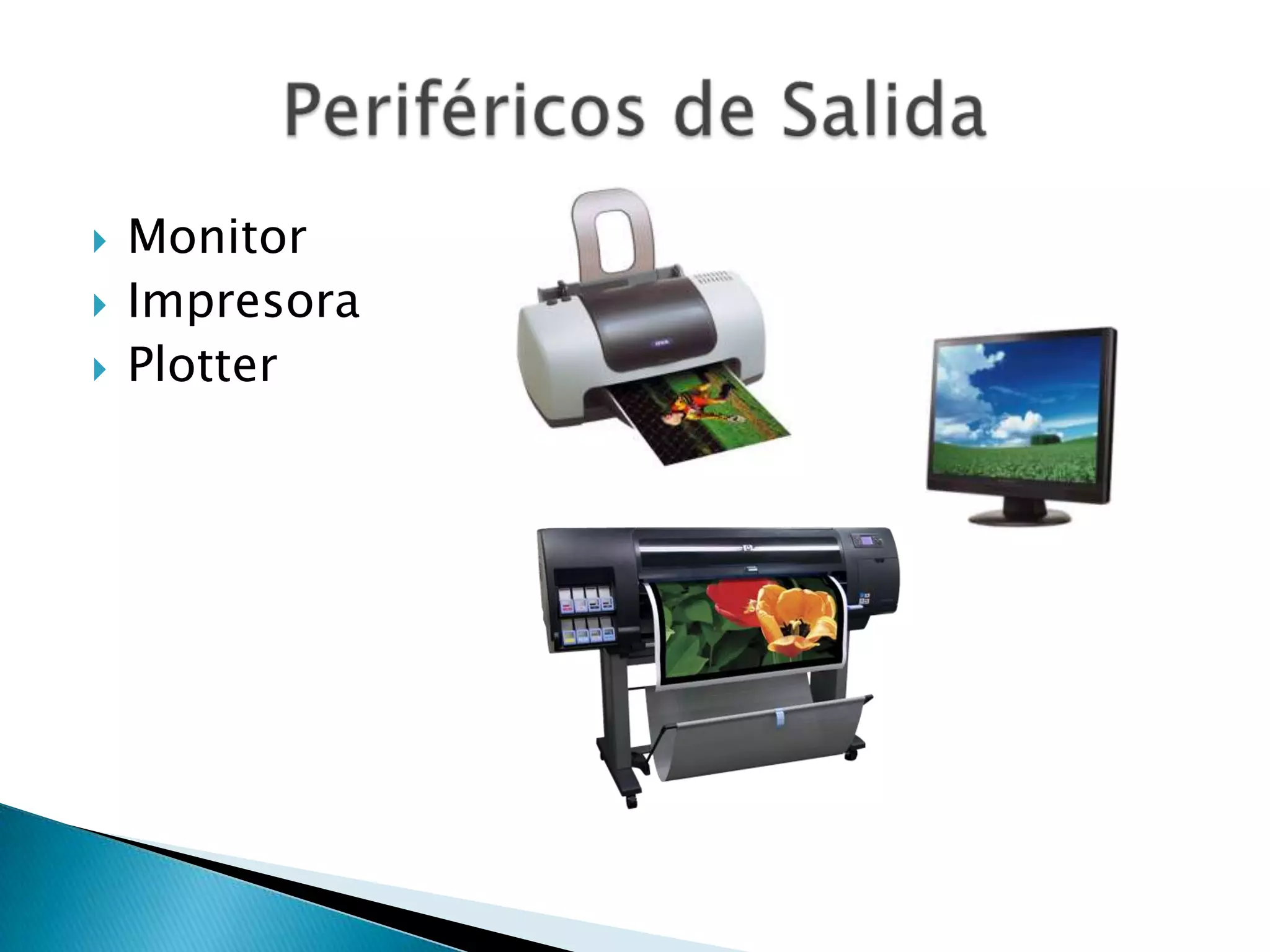    Monitor
   Impresora
   Plotter
 