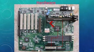 Memoria RAM
Microprocesador
Conexiones para disco duro
 