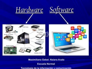 HardwareHardware SoftwareSoftware
Maximiliano Gebel. Naiara Avalo
Escuela Normal
Tecnologia de la información y comunicación
 