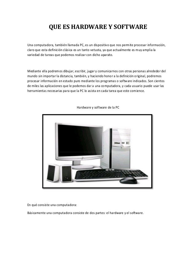 Clasificacion De Software Y Hardware Pdf