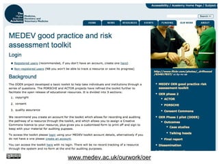 27 www.medev.ac.uk/ourwork/oer
 