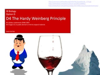 IB Biology Option D.4: Hardy Weinberg Principle | PPTX