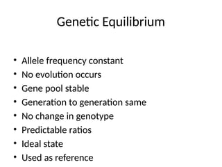 Comprehensive Overview of Hardy-Weinberg Theory and Genetic Equilibrium ...