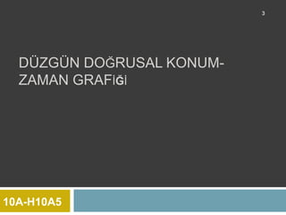 3




  DÜZGÜN DOĞRUSAL KONUM-
  ZAMAN GRAFİĞİ




10A-H10A5
 