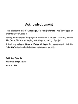 Harendra Singh,BCA Third Year | PDF