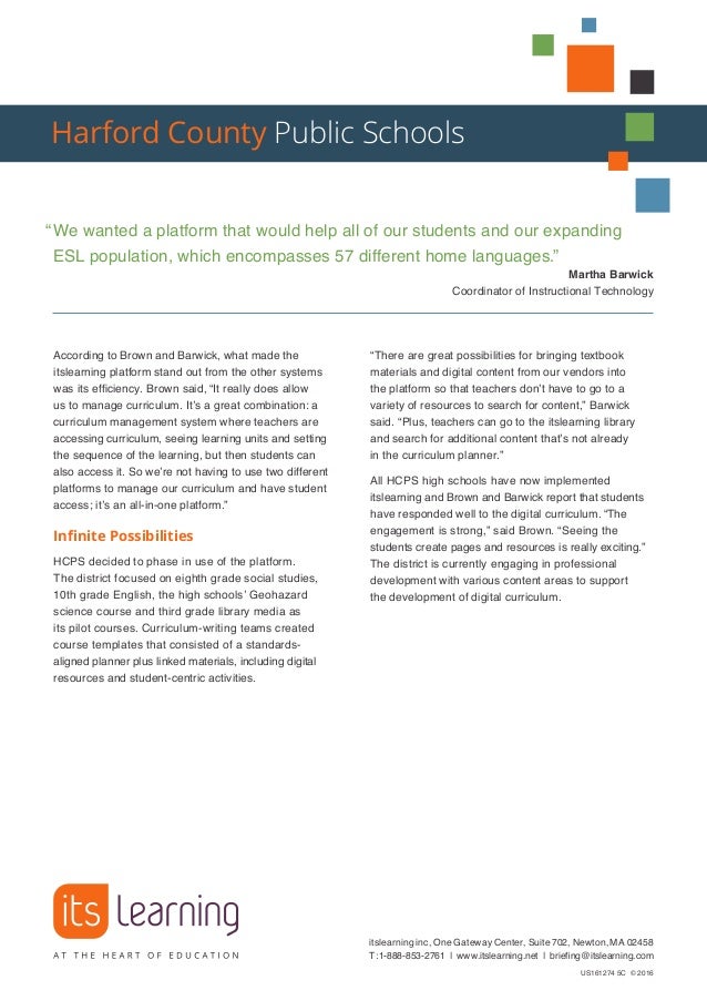 Harford County Public Schools Digital Curriculum Case Study