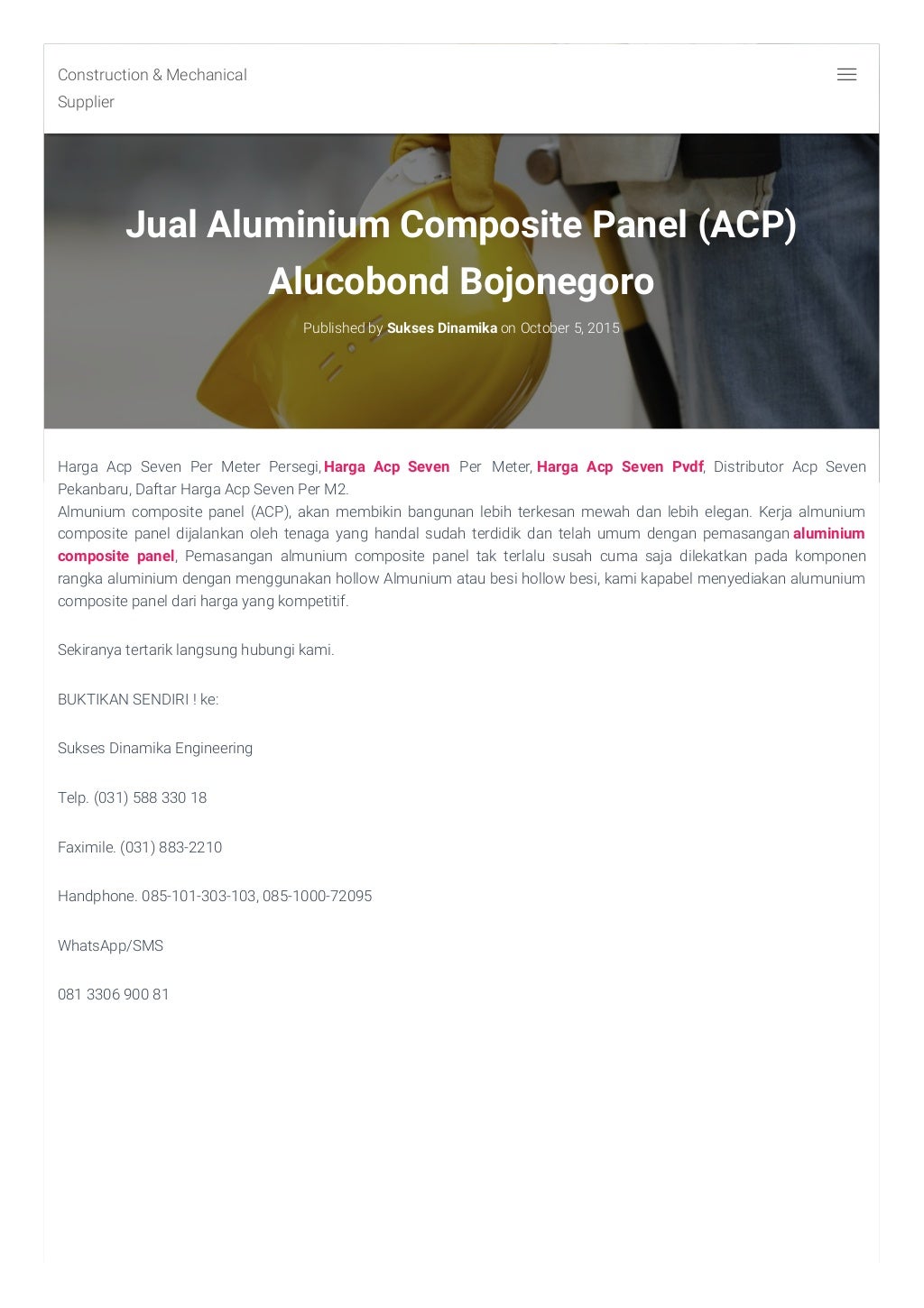 Harga acp seven per lembar, telp.085 105 222 200