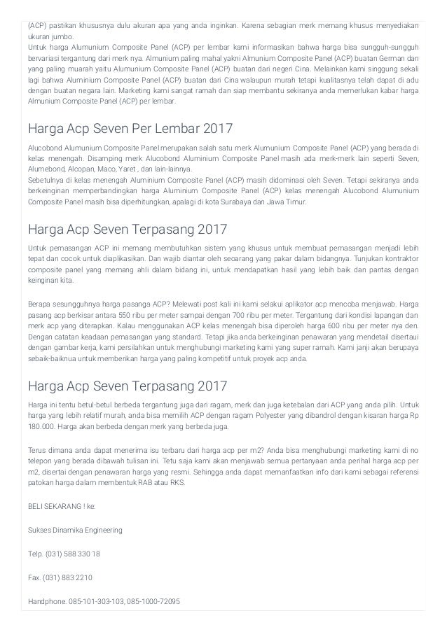 Harga aluminium composite panel per lembar, telp.085 105 
