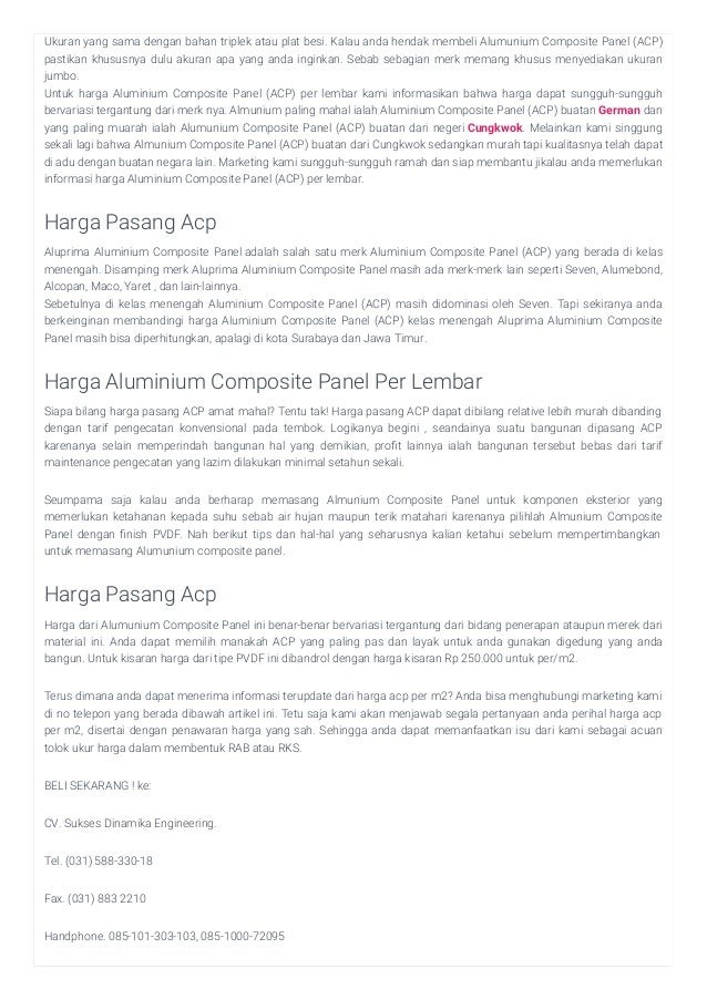 Harga aluminium composite panel yogyakarta 085 105 222 200