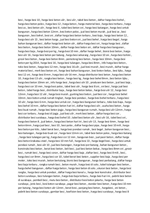 Harga Besi Beton 081288711562