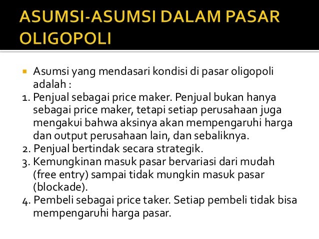 Harga Dan Output Di Pasar Monopolistis Dan Oligopoly