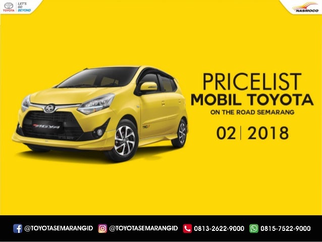 Daftar Harga Mobil Toyota Semarang Terbaru 2018