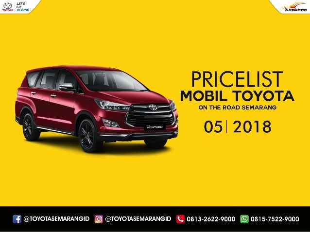 Daftar Harga Mobil Toyota Semarang Terbaru Dealer Nasmoco