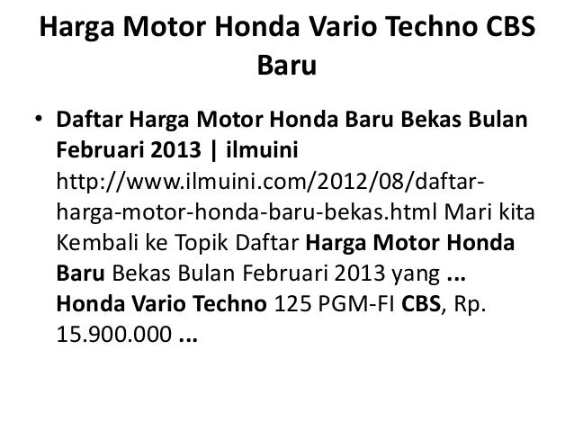  Harga  motor  honda  vario  techno  cbs baru