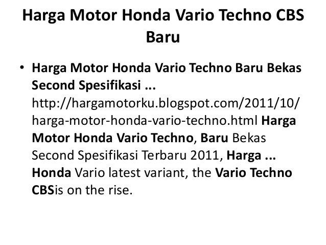  Harga  motor  honda  vario  techno  cbs baru