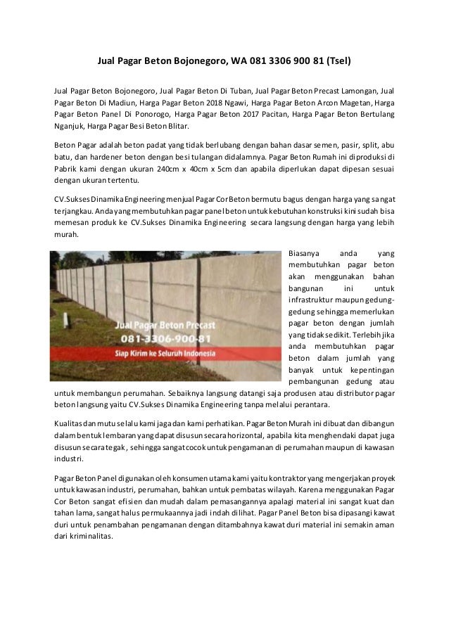 Harga pagar beton precast murah jember 081 330 690 081 tsel Harga pagar beton precast murah jember 081 330 690 081 tsel