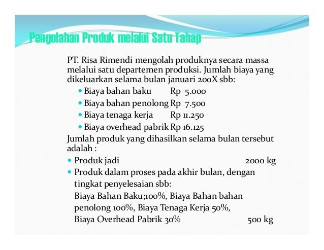 Trend Unsur Biaya Produksi, Terbaru!
