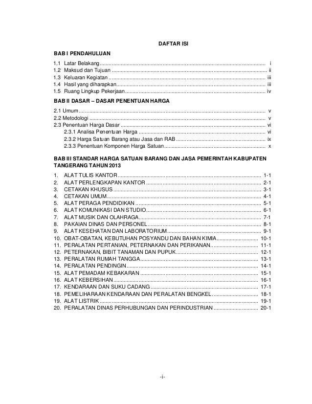 Harga satuan barang Harga satuan barang