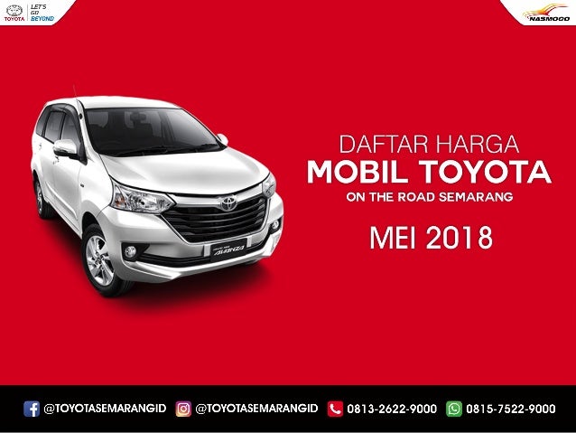 Harga Toyota Semarang Terbaru 2018 Dealer Nasmoco