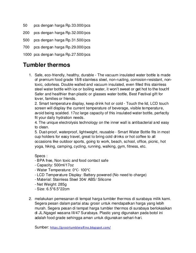 jual tumbler thermos