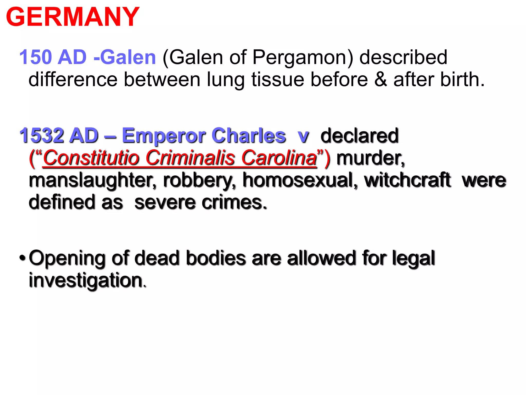 History of forensic medicine . Dr. Haricharan MD RIMS Imphal . MBBS ...