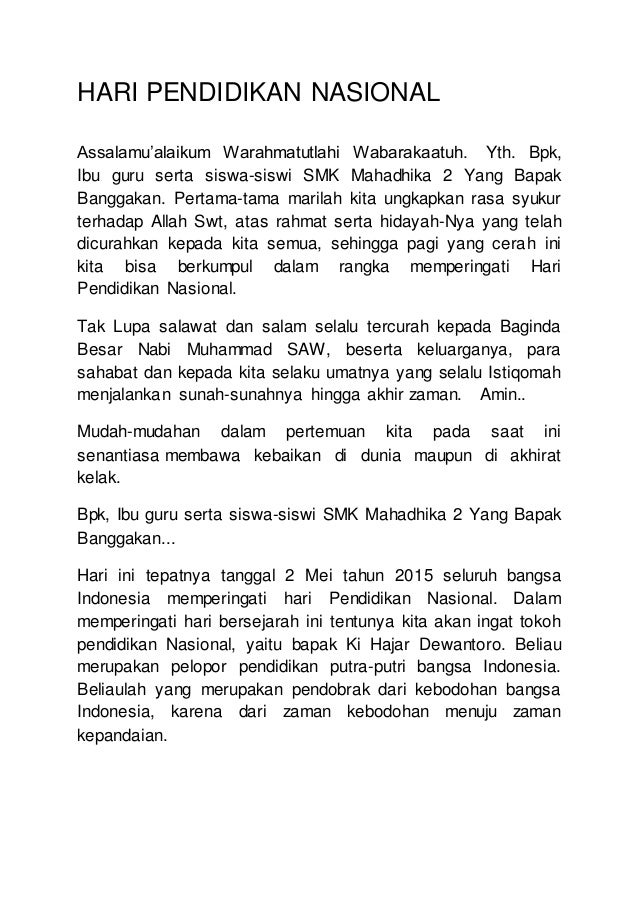 Pidato hardiknas bahasa jawa