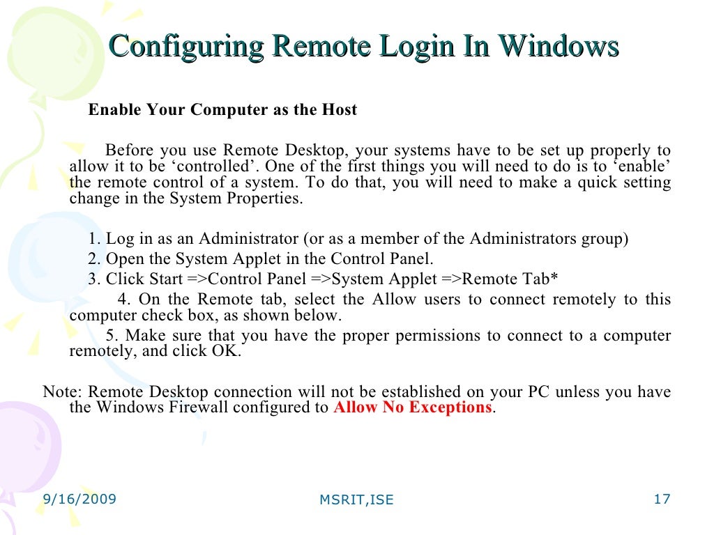 Remote Login