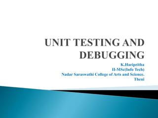 K.Haripritha
II-MSc(Info Tech)
Nadar Saraswathi College of Arts and Science.
Theni
 