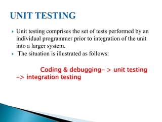 unit testing and debugging | PPT