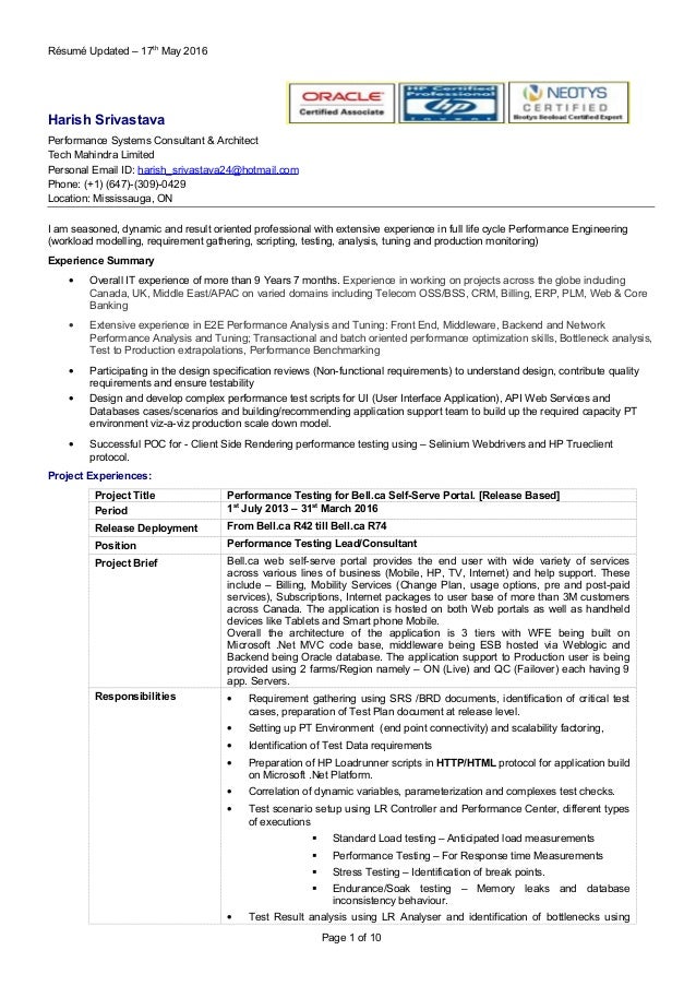 performance tester resume fast lunchrock co