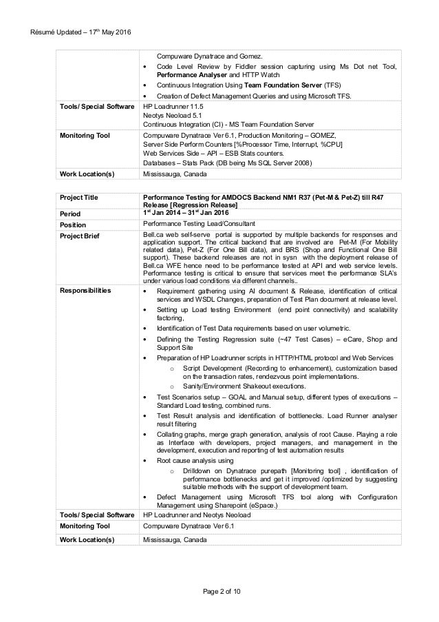 Sr Performance Testing Consultant