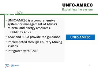 ENERGY
• UNFC-AMREC is a comprehensive
system for management of Africa’s
mineral and energy resources.
• UNFC for Africa
•...