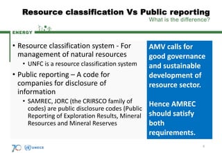 ENERGY
• Resource classification system - For
management of natural resources
• UNFC is a resource classification system
•...
