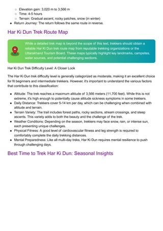 Har Ki Dun Trek Route Map
Har Ki Dun Trek Difficulty Level: A Closer Look
The Har Ki Dun trek difficulty level is generall...