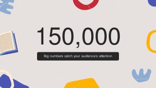 150,000
Big numbers catch your audience’s attention
 