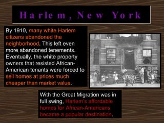 Migration Patterns Harlem Renaissance Harlem Renaissance (1 of 2) | PPT